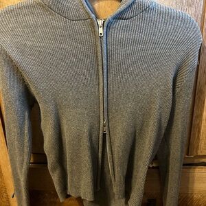 Brandy Melville Gray Zip Up Cardigan Sweater